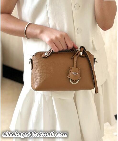 Top Design Fendi By The Way Selleria Mini Bag in Grianed Calfskin with Topstitches 8668S Light Brown 2024