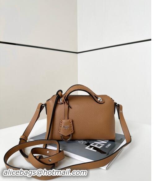 Top Design Fendi By The Way Selleria Mini Bag in Grianed Calfskin with Topstitches 8668S Light Brown 2024