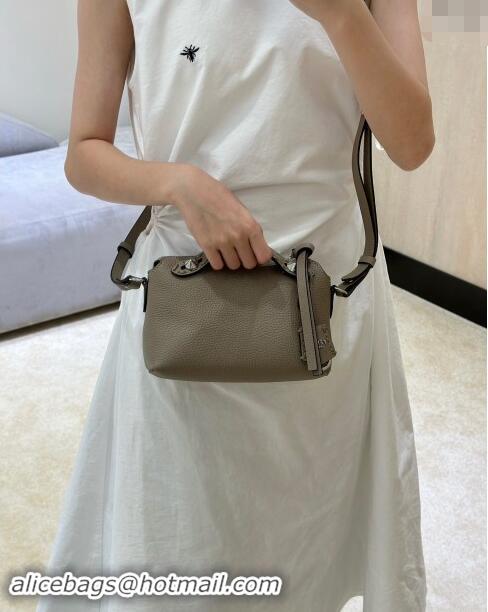 Well Crafted Fendi By The Way Selleria Mini Bag in Grianed Calfskin with Topstitches 8668S Grey 2024