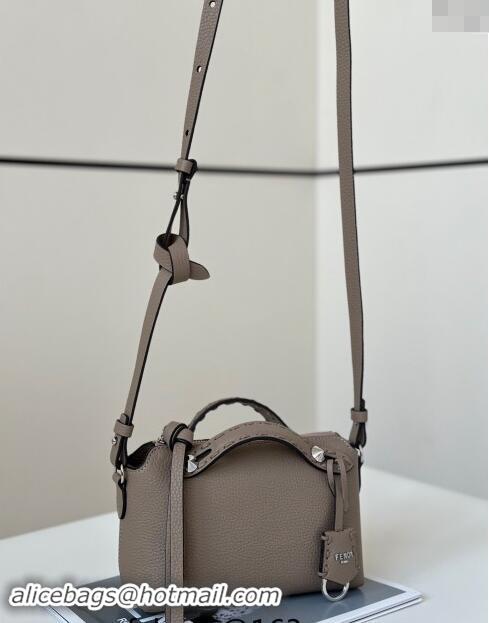 Well Crafted Fendi By The Way Selleria Mini Bag in Grianed Calfskin with Topstitches 8668S Grey 2024