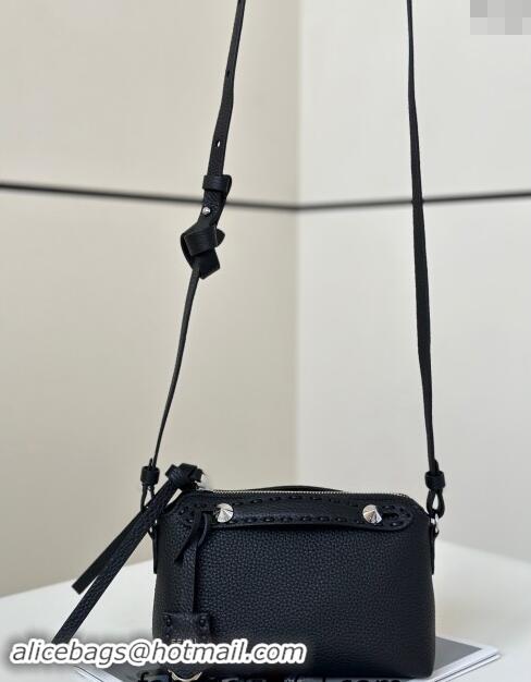 Pretty Style Fendi By The Way Selleria Mini Bag in Grianed Calfskin with Topstitches 8668S Black 2024