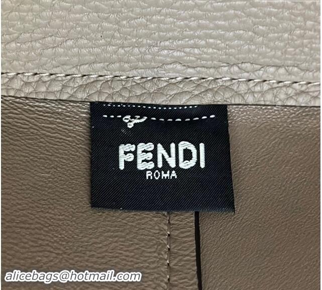 Pretty Style Fendi By The Way Selleria Medium Bag in Grianed Calfskin with Topstitches 8668M Grey 2024