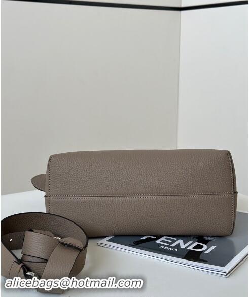 Pretty Style Fendi By The Way Selleria Medium Bag in Grianed Calfskin with Topstitches 8668M Grey 2024