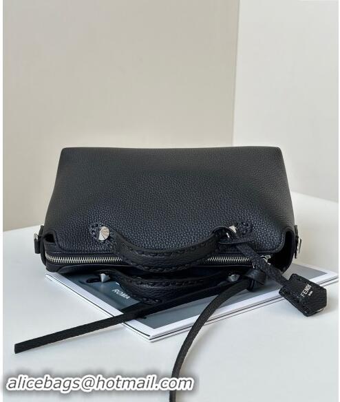 Super Quality Fendi By The Way Selleria Medium Bag in Grianed Calfskin with Topstitches 8668M Black 2024