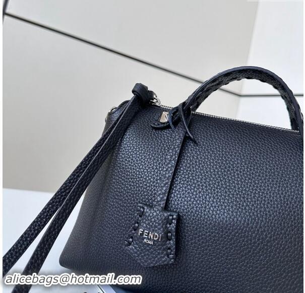 Super Quality Fendi By The Way Selleria Medium Bag in Grianed Calfskin with Topstitches 8668M Black 2024