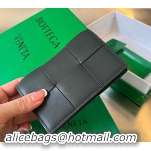 Super Quality Bottega Veneta Cassette Business Card Case Wallet in Intrecciato Calfskin 679849 Dark Moss Green 2024