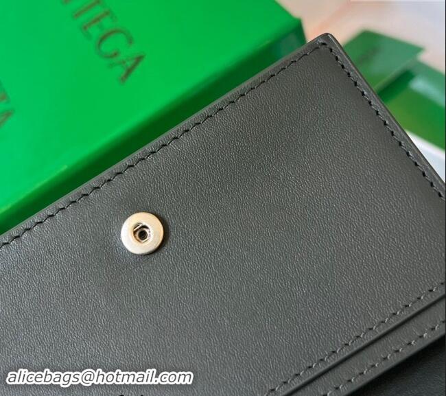 Super Quality Bottega Veneta Cassette Business Card Case Wallet in Intrecciato Calfskin 679849 Dark Moss Green 2024