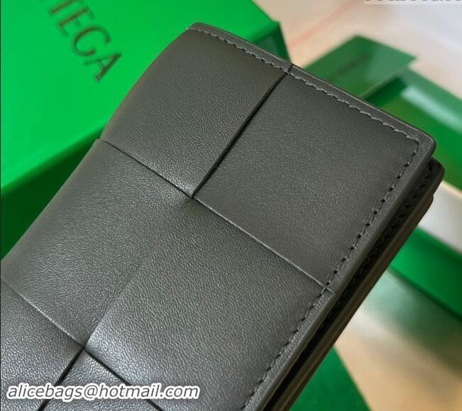 Super Quality Bottega Veneta Cassette Business Card Case Wallet in Intrecciato Calfskin 679849 Dark Moss Green 2024