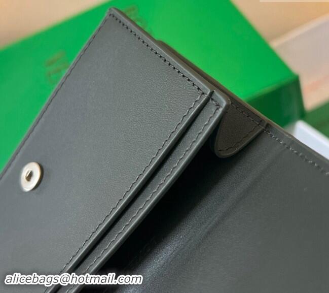 Super Quality Bottega Veneta Cassette Business Card Case Wallet in Intrecciato Calfskin 679849 Dark Moss Green 2024