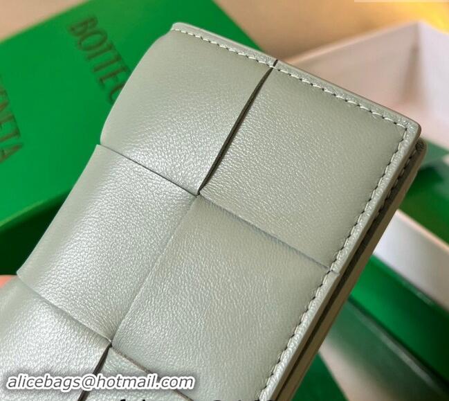 Top Quality Bottega Veneta Cassette Business Card Case Wallet in Intrecciato Calfskin 679849 Sage Green 2024