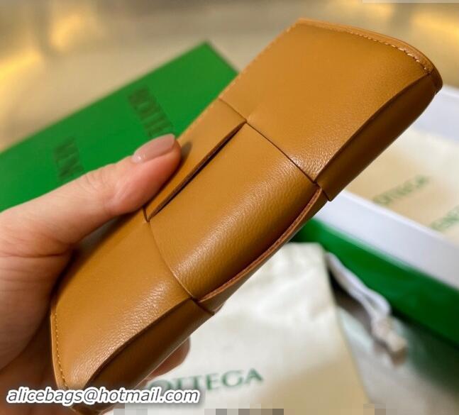 Best Price Bottega Veneta Cassette Business Card Case Wallet in Intrecciato Lambskin 651396 Camel Brown