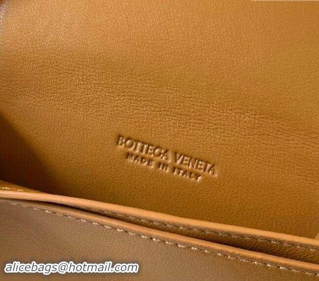 Best Price Bottega Veneta Cassette Business Card Case Wallet in Intrecciato Lambskin 651396 Camel Brown