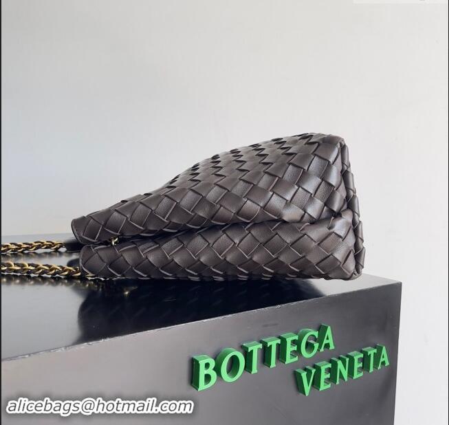 Top Grade Bottega Veneta Medium Andiamo Top Handle Bag With Chain 743572 Fondant Brown 2024