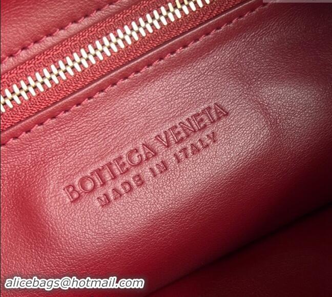 Best Price Bottega Veneta Small Hop Hobo Bag Intrecciato Calf Leather 763966 Red 2024