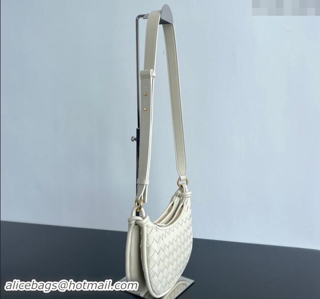 Most Popular Bottega Veneta Gemelli Messenger Crossbody Bag in Intrecciato leather 796638 Sea Salt White 2024