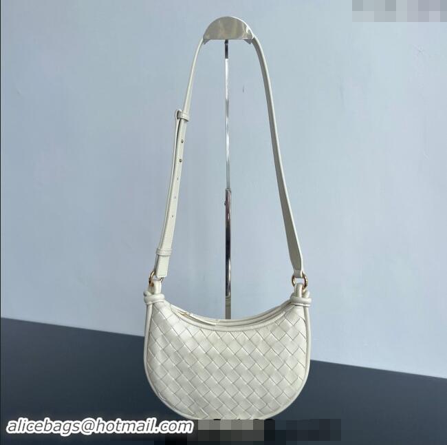 Most Popular Bottega Veneta Gemelli Messenger Crossbody Bag in Intrecciato leather 796638 Sea Salt White 2024