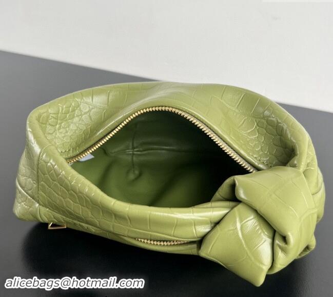 Pretty Style Bottega Veneta Mini Jodie Hobo in Crocodile Embossed Leather 717709 Green 2024