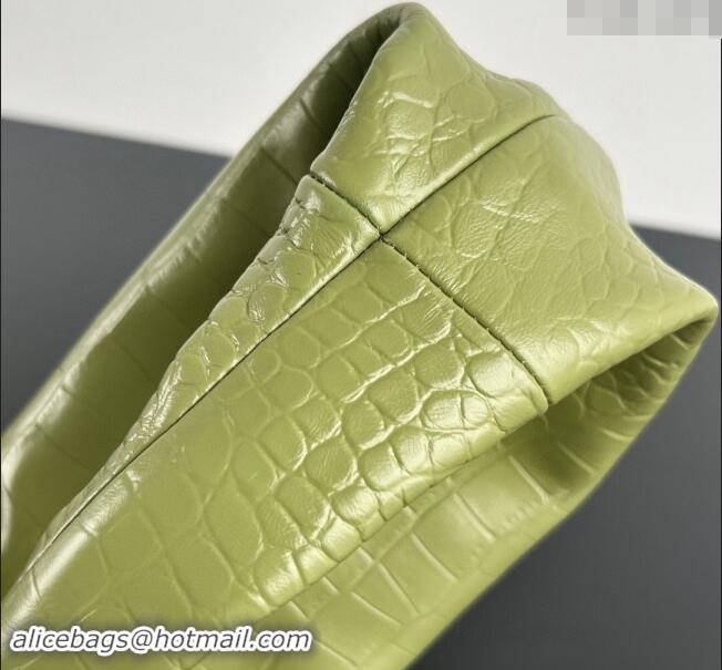 Pretty Style Bottega Veneta Mini Jodie Hobo in Crocodile Embossed Leather 717709 Green 2024