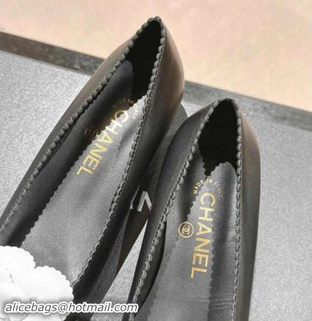 Best Product Chanel Calfskin Pumps with Camellia Bloom Black 910031