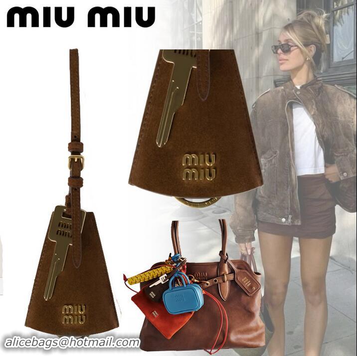 Best Price Miu Miu Logo-lettering Leather Trick M1245 Dark Brown