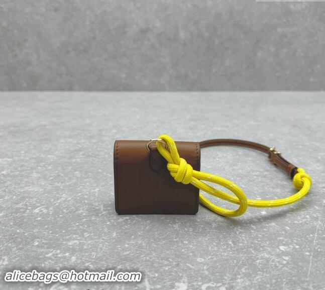 Good Taste Miu Miu Leather, cord, and metal trick with mini-pouch 5TL515 Yellow/Brown 2024