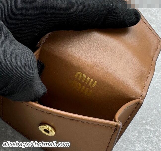 Good Taste Miu Miu Leather, cord, and metal trick with mini-pouch 5TL515 Yellow/Brown 2024