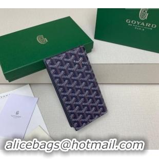 Luxurious Goyard Saint-Lambert Phone Case Wallet 8515 Navy Blue 2024