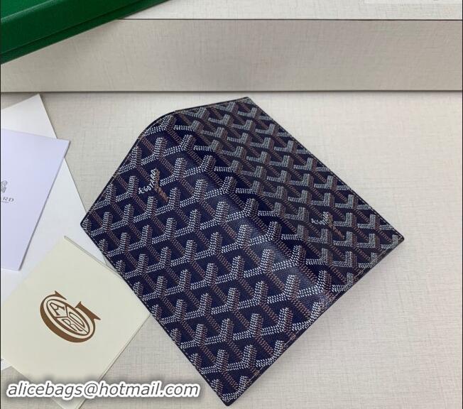 Luxurious Goyard Saint-Lambert Phone Case Wallet 8515 Navy Blue 2024