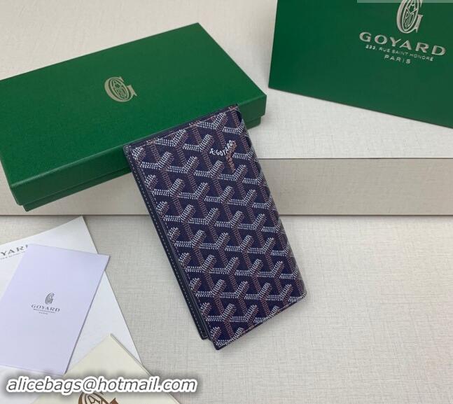 Luxurious Goyard Saint-Lambert Phone Case Wallet 8515 Navy Blue 2024