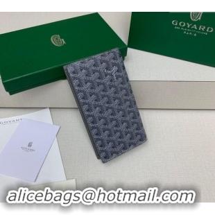 Luxury Cheap Goyard Saint-Lambert Phone Case Wallet 8515 Dark Grey 2024