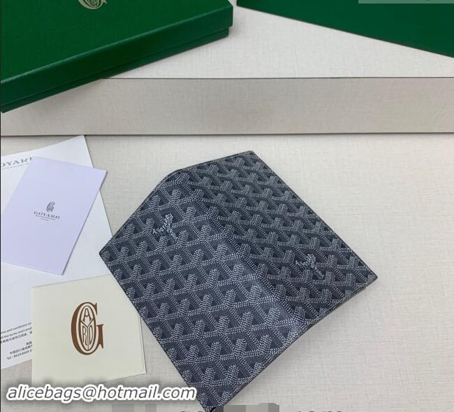 Luxury Cheap Goyard Saint-Lambert Phone Case Wallet 8515 Dark Grey 2024