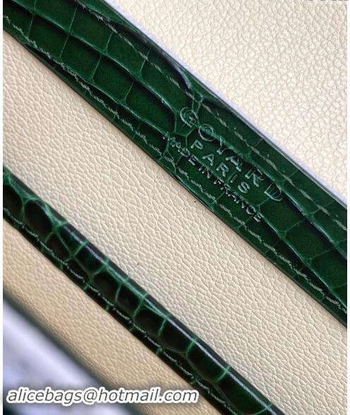 Best Quality Goyard Saigon Mini Top Handle Bag in Embroidery and Crocodile Embossed Leather 020173 Green 2024