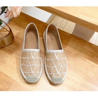 Popular Style Valentino VLogo Espadrilles Flat in Raffia Straw Beige 725017