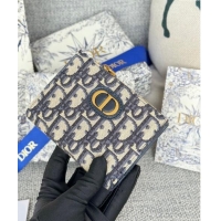 Promotional Dior 30 Montaigne Dahlia Wallet in Dior Oblique Jacquard S5173 Blue 2024