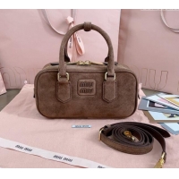 Unique Style Miu Miu Arcadie Suede top handle bag 5BB142 Brown 2024