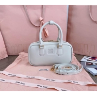 Top Design Miu Miu Arcadie Leather Mini Bag 5BP088 White 2024