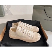 Top Grade Balenciaga Paris White Calfskin Leather Low-Top Sneakers 531121