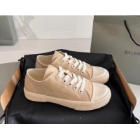 1:1 Balenciaga Paris Beige Calfskin Leather Low-Top Sneakers 531134