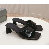 Good Product Balenciaga Duty Free Heel Slide Sandals 6cm in Calfskin Black 629016