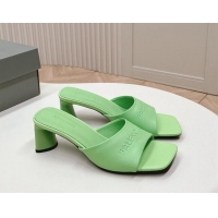 Low Price Balenciaga Duty Free Heel Slide Sandals 6cm in Calfskin Green 629018