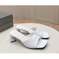 Perfect Balenciaga Duty Free Heel Slide Sandals 6cm in Calfskin White 629020