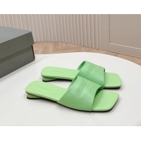 Trendy Design Balenciaga Duty Free Flat Slide Sandals in Calfskin Green 629022