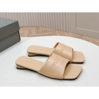 Duplicate Balenciaga Duty Free Flat Slide Sandals in Calfskin Beige 629023