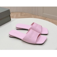 Charming Balenciaga Duty Free Flat Slide Sandals in Calfskin Pink 629024