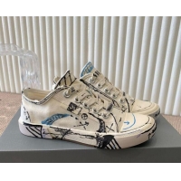 Unique Style Balenciaga Paris Low-top Sneakers in White Graffiti Canvas 903029