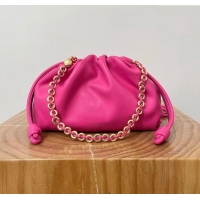 Top Quality Loewe Medium Flamenco Purse in Mellow Nappa Lambskin 9057 Fluorescent Pink 2024