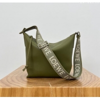 Promotional Loewe Men's Small Cubi Crossbody Bag in Supple Smooth Calfskin and Jacquard 0224 Olive Green 2024