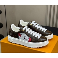 Unique Discount Louis Vuitton Time Out Sneakers in Patent Monogram Canvas with zebra and Dog Print 724098