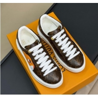 Shop Cheap Louis Vuitton Time Out Sneakers in Patent Monogram Canvas with leopard print 724099