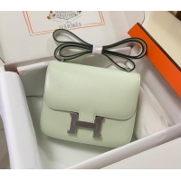 Discount Hermes Constance Mini Bag 18cm in Epsom Palm-Grained Leather 8057 Bubble Green/Silver 2024 (Half Handmade)